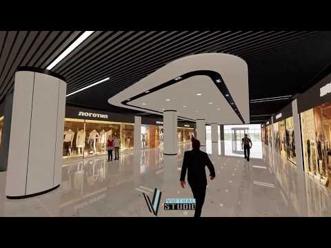 Shopping mall interior 3d animation