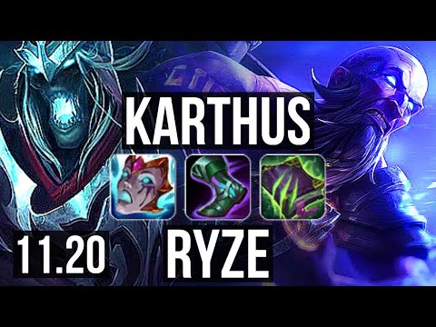 KARTHUS vs RYZE (MID) | Rank 3 Karthus, 7 solo kills, 1.7M mastery | BR Challenger | v11.20