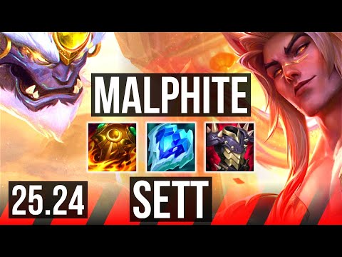 MALPHITE vs SETT (TOP) | Good KDA: 8/1/18, 38K damage | KR Master | 25.24