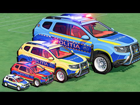 TRANSPORTING small to GIANT POLICE CARS DACIA DUSTER  ! FS22