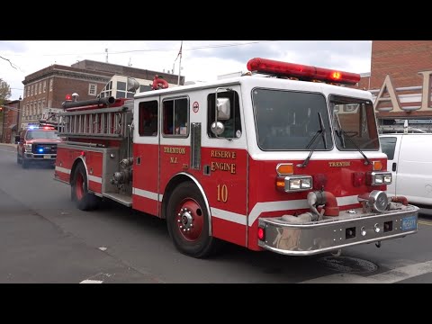 Trenton Fire Department Rescue 1 Engine 10, Ladder 4 & South Battalion Responding