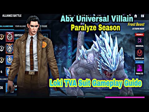 Abx Universal Villain Paralyze Season Gameplay Guide For Loki TVA Suit - Marvel Future Fight