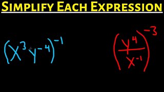 Simplify Each Expression with Exponents and Write without Negative Exponents