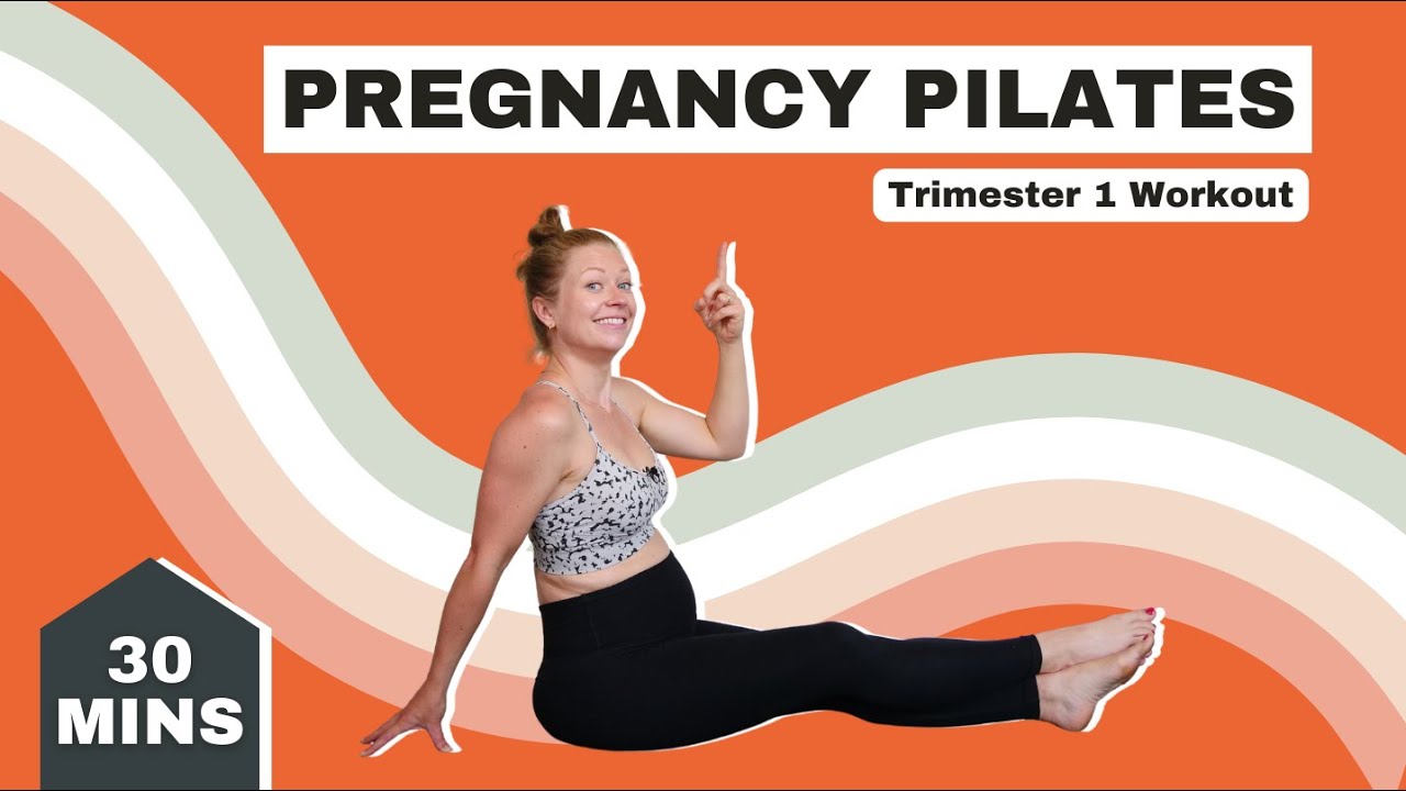 30 Minute Pregnancy Pilates | Trimester 1 Workout | No Equipment - YouTube