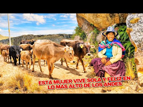 Look!! This woman LIVES ALONE and HAPPILY high in the Peruvian Andes