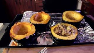 preview picture of video 'Stuffed Acorn Squash Recipe | Vegan | The Vegan Zombie'