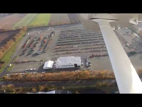 Aerial video of Europe's largest farming equipment auctions in Meppen, Germany
