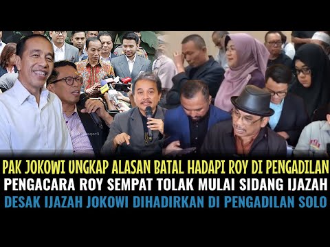 PAK JOKOWI UNGKAP ALASAN TAK HADAPI ROY LANGSUNG DI PENGADILAN ‼️PENGACARA ROY CS AJUKAN KEBERATAN 