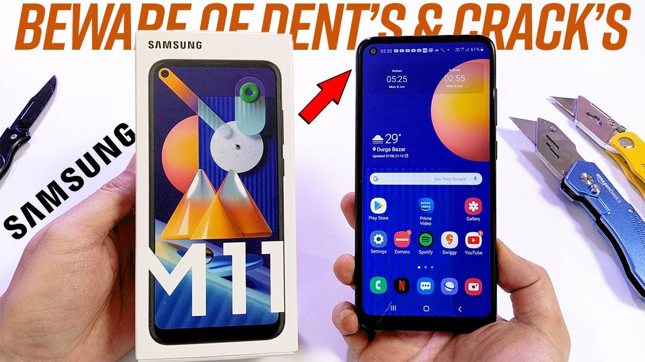 Galaxy M11 Durability Review- Strong but may Dent or Crack |Bend Drop Waterproof fail Scratch Test