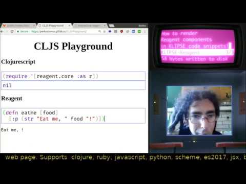 Adding Reagent Components to KLIPSE Code Snippets