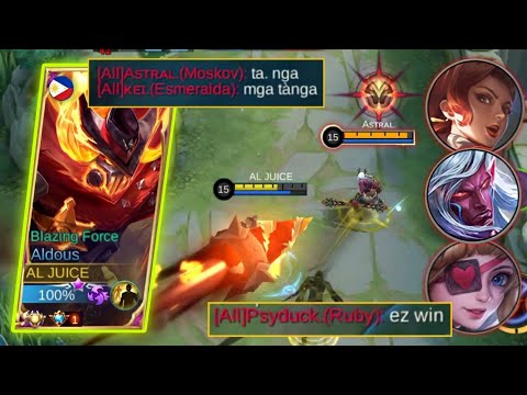 3 TRASHTALKER VS TOP GLOBAL ALDOUS | HOW TO 1 HIT 3 TRASHTALKER IN SOLO RANKED USING ALDOUS | MLBB