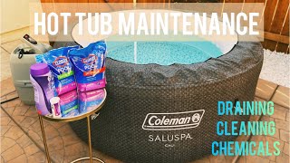 Coleman Saluspa Inflatable Hot Tub Draining Cleaning & Chemical Maintenance