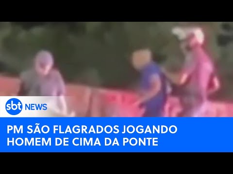 PM é flagrado jogando homem de ponte na zona sul de São Paulo
