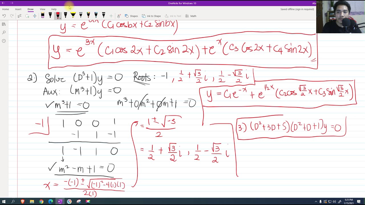 Auxiliary Equations with IMAGINARY ROOTS - Differential Equations | Engr. Yu Jei Abat |#AbatAndChill