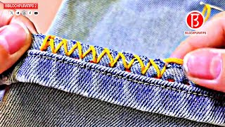 The wide-leg pants maintain their original edge and also adjust the length of the pants full video.