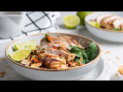Crunchy Keto Thai Chicken Salad Bowl