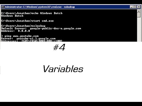 Windows Batch Scripting Tutorial Episode 4 Variables