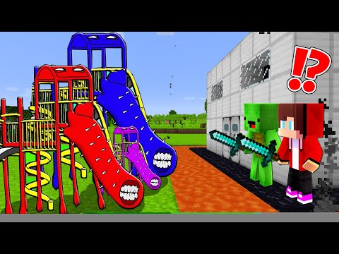 The Most Secure House vs SLIDE EATER FAMILY - Minecraft gameplay by Mikey and JJ (Maizen Parody)
