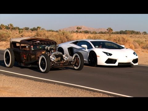 Rat Rod ile Lamborghini Aventador karşılaştırması