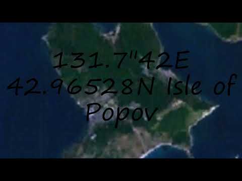 How to pronounce 131.7"42E 42.96528N Isle of Popov in English?