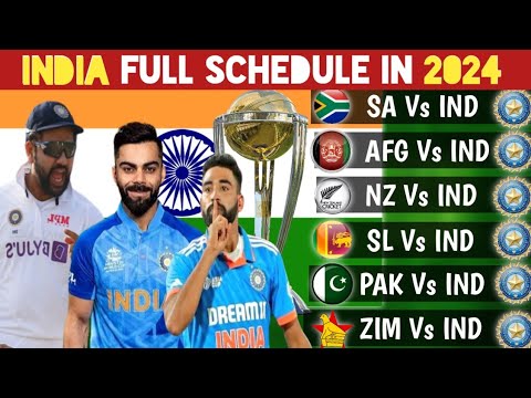 India Cricket Upcoming All Series Schedule 2024 | India Cricket Futures Tour Programs 2024 |