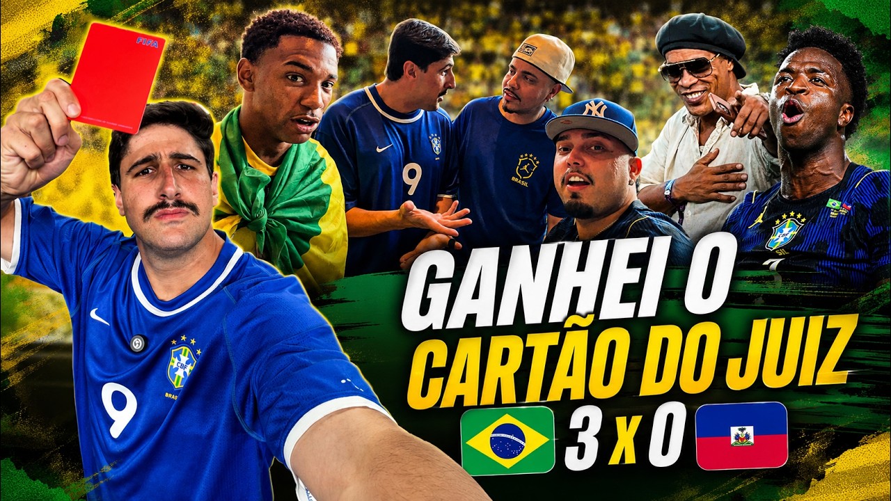 FUI EM BRASIL 3 X 0 HAITI E GANHEI O CARTÃO DO ÁRBITRO