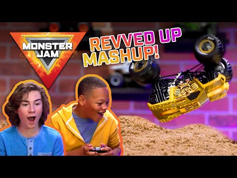 Monster Truck Stunts & Dunk Tank DUEL 🔥 Monster Jam Revved Up Recaps 9 & 10 - Kids Action Toy Videos