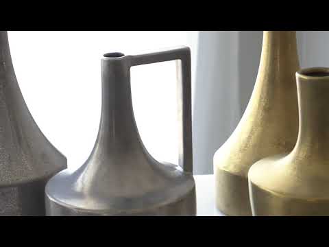 Short Neck Handle Vase-Gold(مزهرية بمقبض قصير - ذهبي)