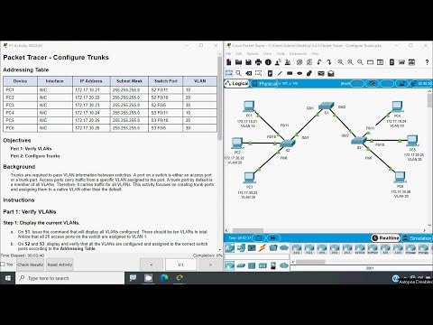 3.4.5 Packet Tracer - Configure Trunks