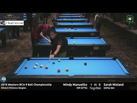 Windy Manuelito vs Sarah Nieland - Silver2 Singles - 2019 Western BCA 9-Ball Championship