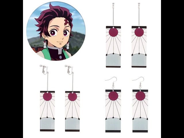 Vídeo relacionado con ARHZ 1 Pieza Pendientes Gadget de Demon de Slayer, Kimetsu No Yaiba Orecchini Kamado Tanjirou con colgante, pendientes llamativos para amantes del anime