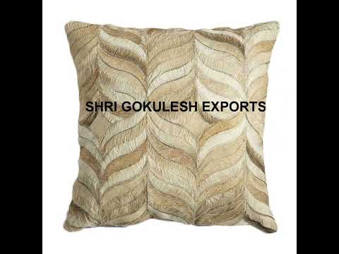 Abstract silver print foil leather cushion covers