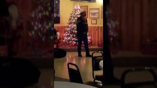 Stranger sings Kiss An Angel Good Morning. Elks Christmas Party