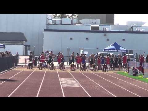 VarG 100m vs Edison 4-9-14 - Los Alamitos Girls