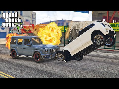 GTA 5 Mercedes Benz G 63 Car Crashes Hard Police Chase Ep. 2- Impact Compilation - Destruction