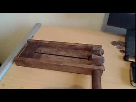 RARE, VINTAGE HAND-MADE CLASSIC WOODEN FOOTBALL / PERCUSSION RATTLE - GOOD, WORKING AND WELL-USED image 6