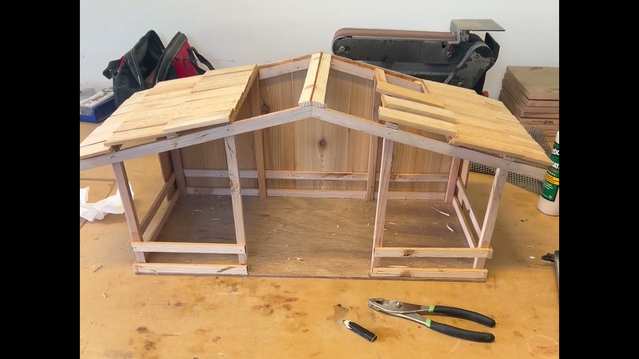Hand Made Nativity Barn