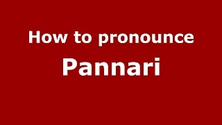 How to pronounce Pannari
