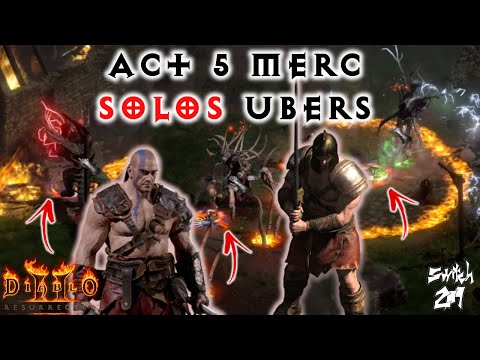 (World First?)Act 5 Merc SOLOS Ubers: Only Merc Attacks/Kills! Full Breakdown - Diablo 2 Resurrected
