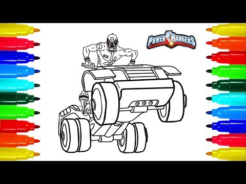Power Rangers Samurai Car Coloring Pages | Colouring Pages for Kids with Colored Markers