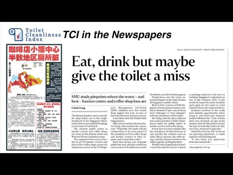 Results of Toilet Cleanliness Index, Singapore Management University with World Toilet Organization 