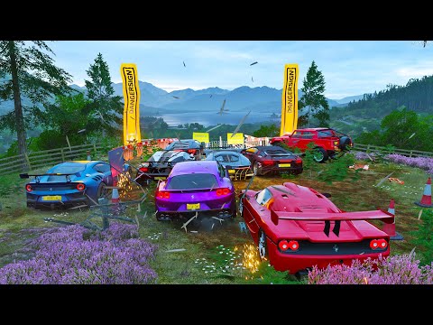LADEIRA DA MORTE SEM FREIO - LAMBORGHINI VS FERRARI - FORZA HORIZON 4