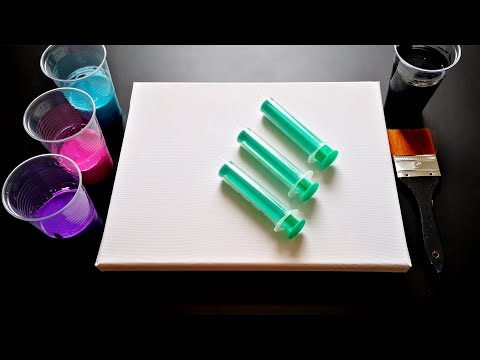 Acrylic Pouring 🦄 UNICORN CLAW with 💉 SYRINGE INJECTION Technique!