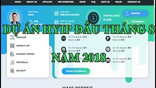 Top HYIP mới ra lãi cao trong đầu tháng 8 năm 2018| Đầu tư online 2018
