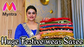 Huge Beautiful Festive Saree from Myntra(Georgette, silk, Banarasi,embroidery saree)@PoojaRikichoyal