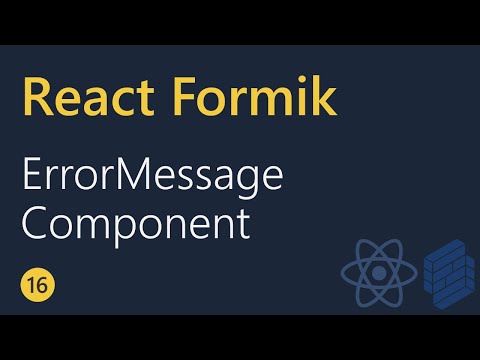 React Formik Tutorial 16 ErrorMessage component