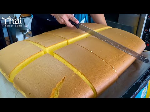 Amazing Giant Jiggly Cake | Best Bake Taiwan Egg Cake | 巨大蛋糕製作 | Thai Street Food