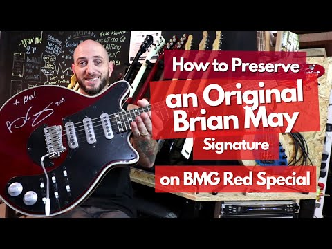 Guitar Painting - How to spray an original (Brian May) signature on a BMG Red Special