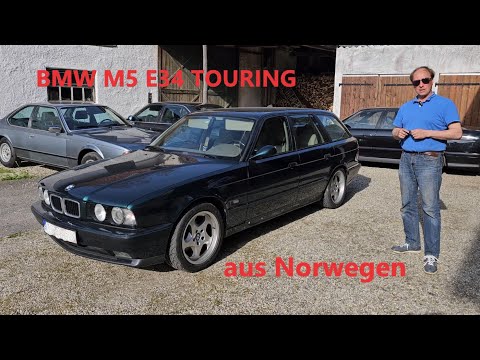A BMW M5 E34 Touring from Norway is here for a technical inspection.