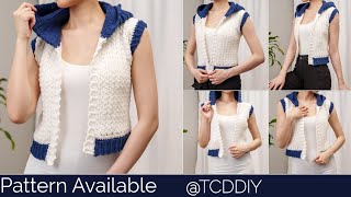 How to Crochet: Bomber Hoodie Vest | Pattern & Tutorial DIY